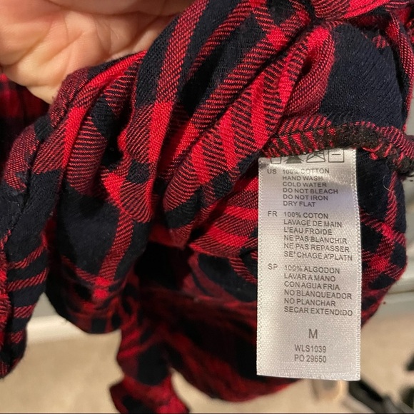 Buffalo plaid lace up long sleeve flannel M - Picture 5 of 5